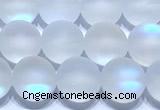 CMS2171 15 inches 6mm, 8mm, 10mm & 12mm round matte synthetic moonstone beads