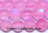 CMS2175 15 inches 6mm, 8mm, 10mm & 12mm round matte synthetic moonstone beads