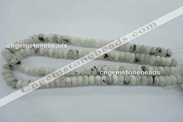 CMS218 15.5 inches 6*10mm rondelle white moonstone gemstone beads