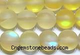 CMS2194 15 inches 6mm, 8mm, 10mm & 12mm round matte synthetic moonstone beads