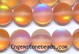 CMS2196 15 inches 6mm, 8mm, 10mm & 12mm round matte synthetic moonstone beads