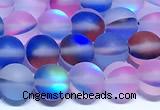 CMS2214 15 inches  8mm round matte synthetic moonstone beads