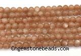 CMS2252 15 inches 8mm round orange moonstone beads wholesale