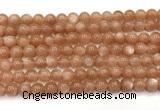 CMS2252 15 inches 8mm round orange moonstone beads wholesale