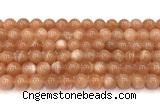 CMS2253 15 inches 10mm round orange moonstone beads wholesale