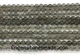 CMS2300 15 inches 4mm round black moonstone beads wholesale