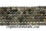 CMS2301 15 inches 6mm round black moonstone beads wholesale