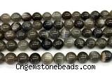 CMS2303 15 inches 10mm round black moonstone beads wholesale