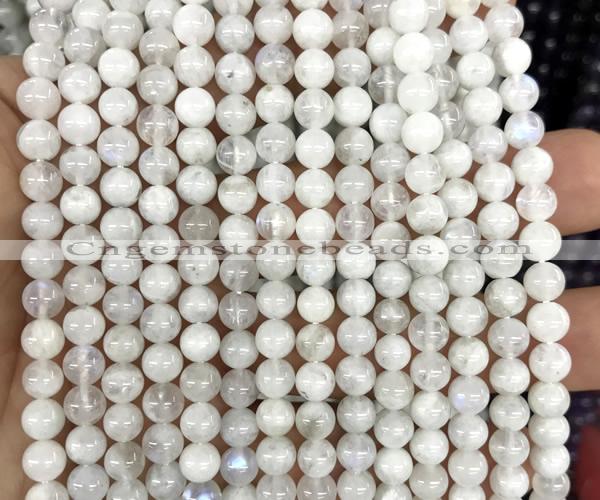 CMS2367 15 inches 6mm round white moonstone beads wholesale