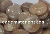 CMS24 15.5 inches 18mm flat round moonstone gemstone beads wholesale