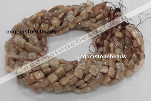 CMS29 15.5 inches 10*10mm square moonstone gemstone beads wholesale