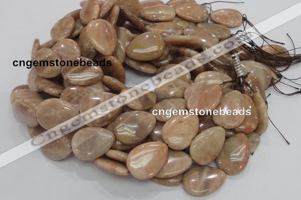 CMS31 15.5 inches 22*30mm flat teardrop moonstone gemstone beads