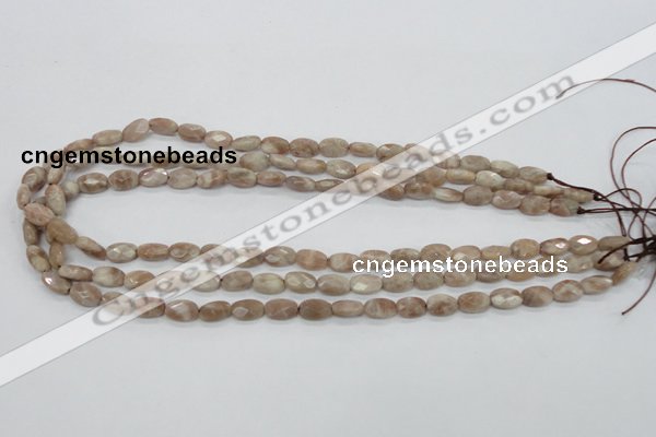 CMS33 15.5 inches 8*10mm faceted oval moonstone gemstone beads