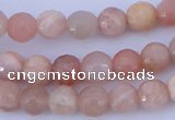 CMS350 15.5 inches 6mm faceted round natural pink moonstone beads