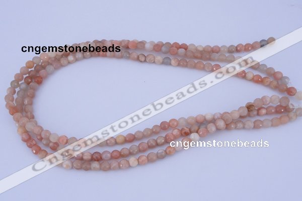 CMS351 15.5 inches 8mm faceted round natural pink moonstone beads