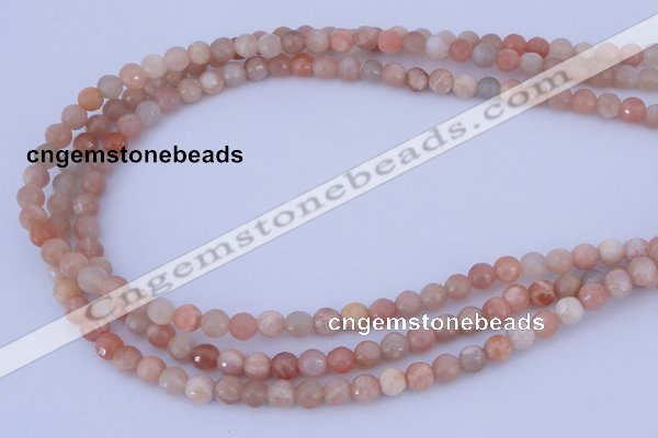 CMS352 15.5 inches 12mm faceted round natural pink moonstone beads