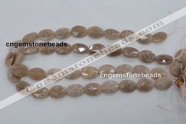 CMS36 15.5 inches 14*18mm faceted oval moonstone gemstone beads