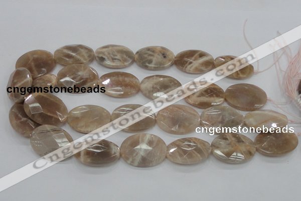 CMS38 15.5 inches 22*30mm faceted oval moonstone gemstone beads