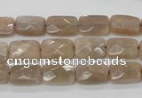 CMS40 15.5 inches 8*12mm faceted rectangle moonstone gemstone beads