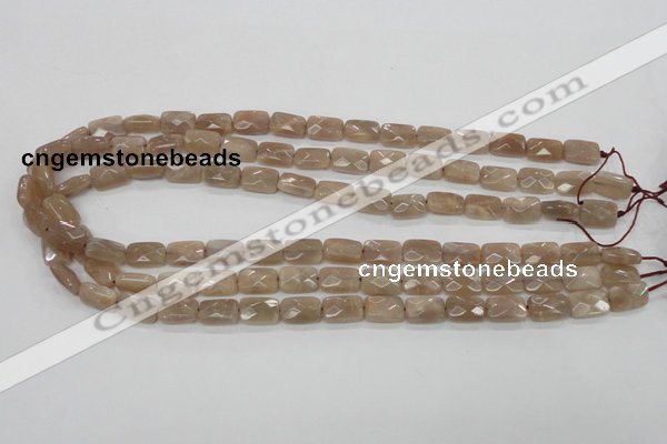 CMS40 15.5 inches 8*12mm faceted rectangle moonstone gemstone beads