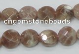 CMS45 15.5 inches 12mm faceted coin moonstone gemstone beads