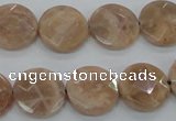 CMS47 15.5 inches 16mm faceted coin moonstone gemstone beads