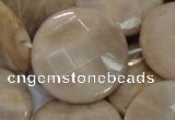 CMS48 15.5 inches 30mm faceted coin moonstone gemstone beads