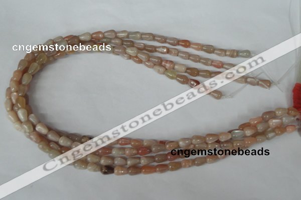 CMS514 15.5 inches 6*9mm teardrop moonstone beads wholesale