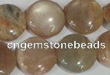 CMS525 15.5 inches 20mm flat round moonstone beads wholesale