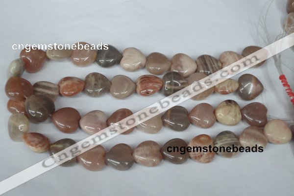 CMS528 15.5 inches 20*20mm heart moonstone beads wholesale