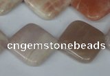 CMS532 15.5 inches 20*20mm diamond moonstone beads wholesale