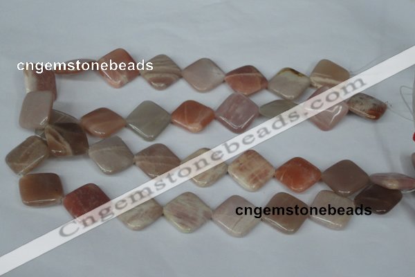 CMS532 15.5 inches 20*20mm diamond moonstone beads wholesale