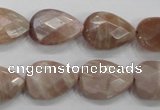 CMS54 15.5 inches 13*18mm faceted flat teardrop moonstone beads