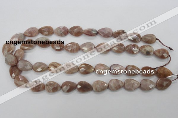 CMS54 15.5 inches 13*18mm faceted flat teardrop moonstone beads