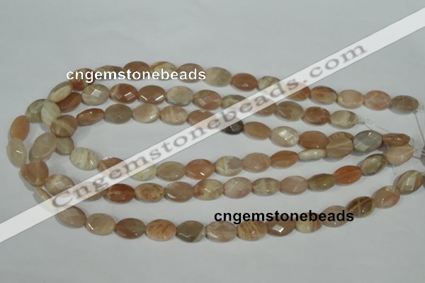 CMS545 15.5 inches 10*14mm faceted oval moonstone beads wholesale