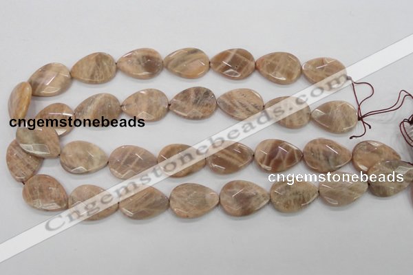 CMS55 15.5 inches 18*25mm faceted flat teardrop moonstone beads