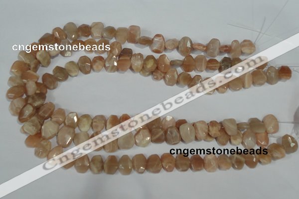 CMS561 15.5 inches 8*12mm faceted freefrom moonstone beads wholesale