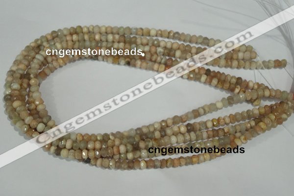 CMS563 15.5 inches 4*6mm faceted rondelle moonstone beads wholesale