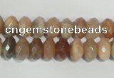 CMS565 15.5 inches 6*10mm faceted rondelle moonstone beads wholesale