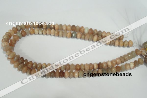 CMS565 15.5 inches 6*10mm faceted rondelle moonstone beads wholesale