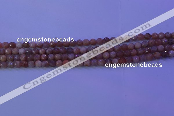 CMS570 15.5 inches 6mm faceted round moonstone gemstone beads