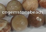 CMS577 15.5 inches 20mm faceted round moonstone beads wholesale