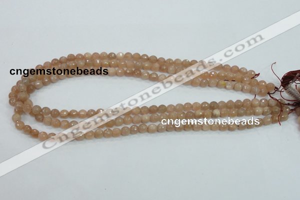 CMS58 15.5 inches 6mm faceted round moonstone gemstone beads