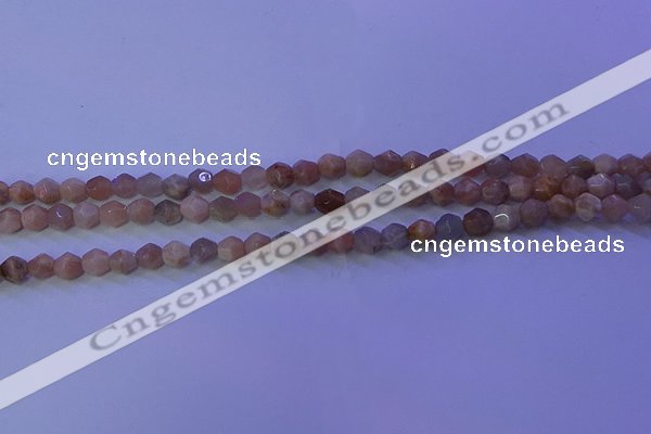 CMS580 15.5 inches 5*6mm faceted nuggets moonstone gemstone beads