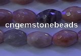 CMS582 15.5 inches 8*11mm faceted rice moonstone gemstone beads