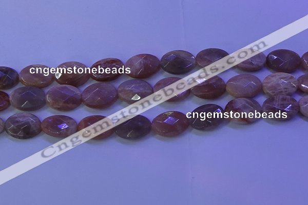 CMS586 15.5 inches 13*18mm faceted oval moonstone gemstone beads