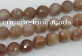 CMS59 15.5 inches 8mm faceted round moonstone gemstone beads