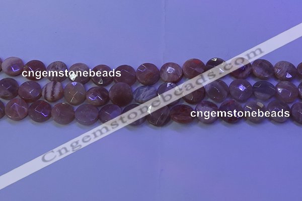 CMS590 15.5 inches 12mm faceted coin moonstone gemstone beads