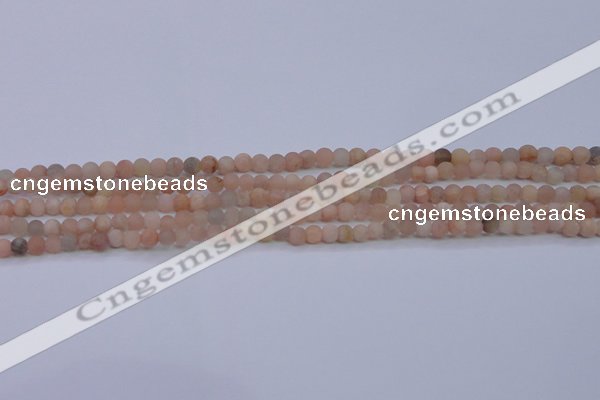 CMS600 15.5 inches 4mm round matte natural moonstone beads