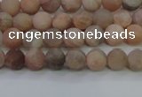 CMS601 15.5 inches 6mm round matte natural moonstone beads